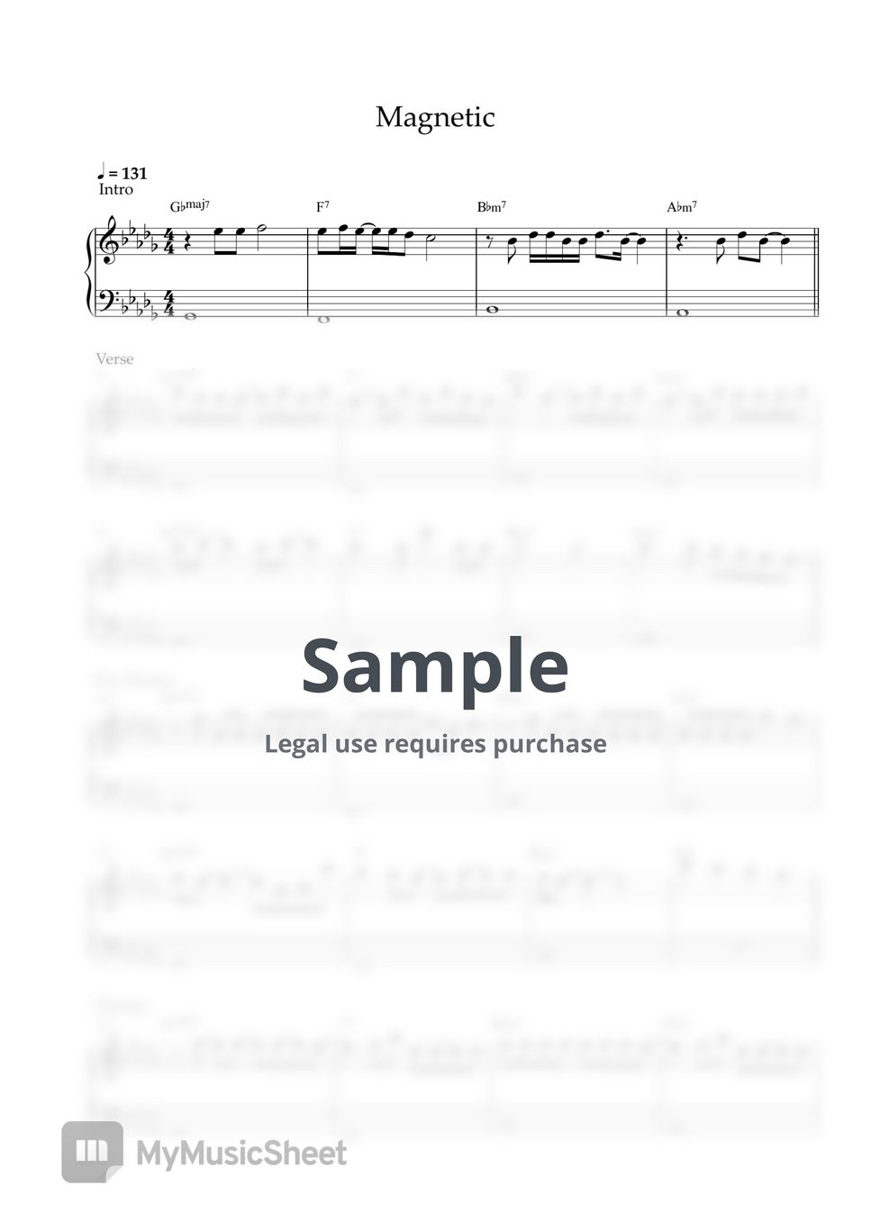 ILLIT - Magnetic (EASY PIANO SHEET) by Pianella Piano