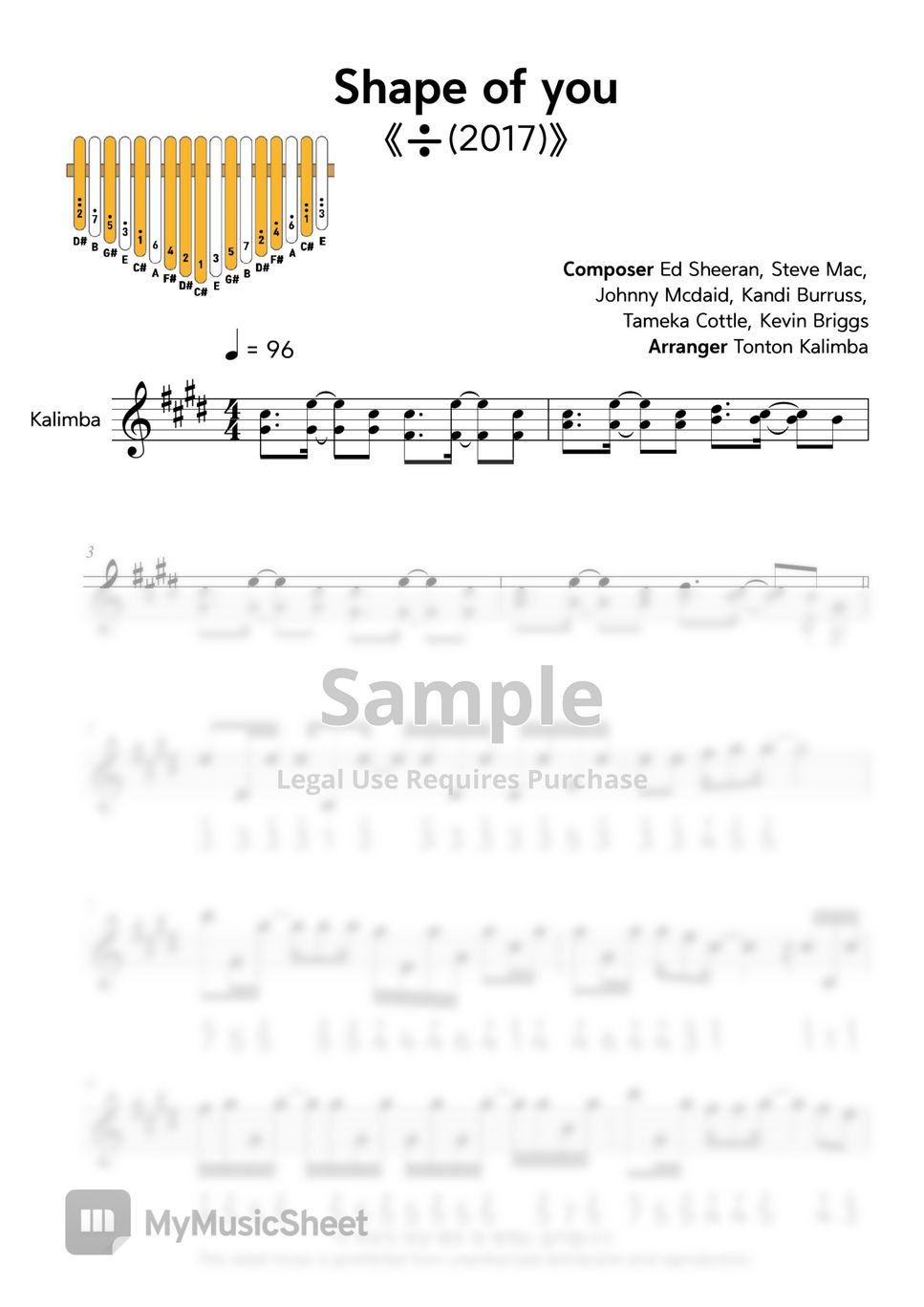 Ed Sheeran - Shape of you by Tonton Kalimba