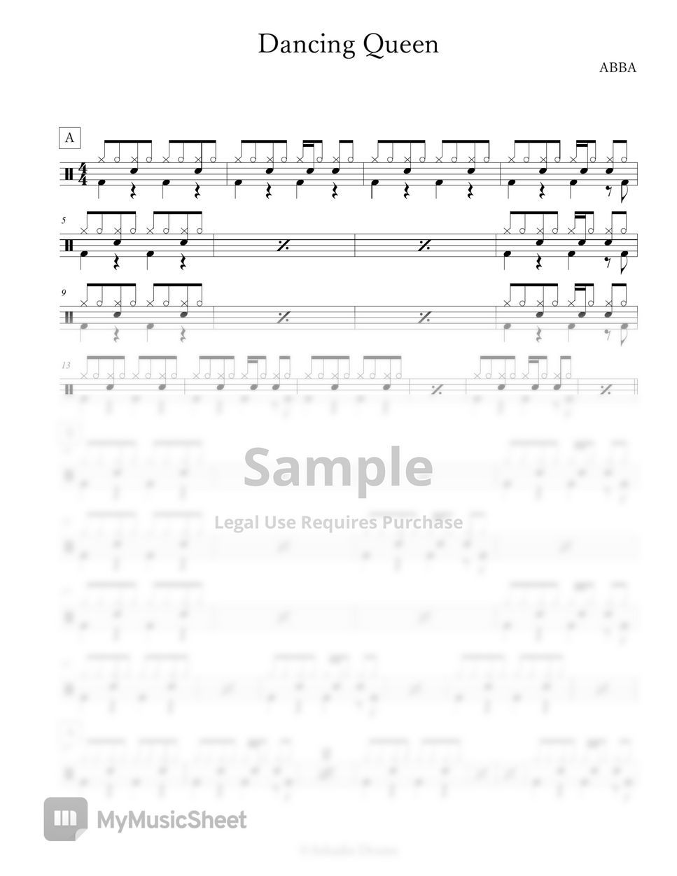 ABBA Dancing Queen Sheets by Arkadia Drums