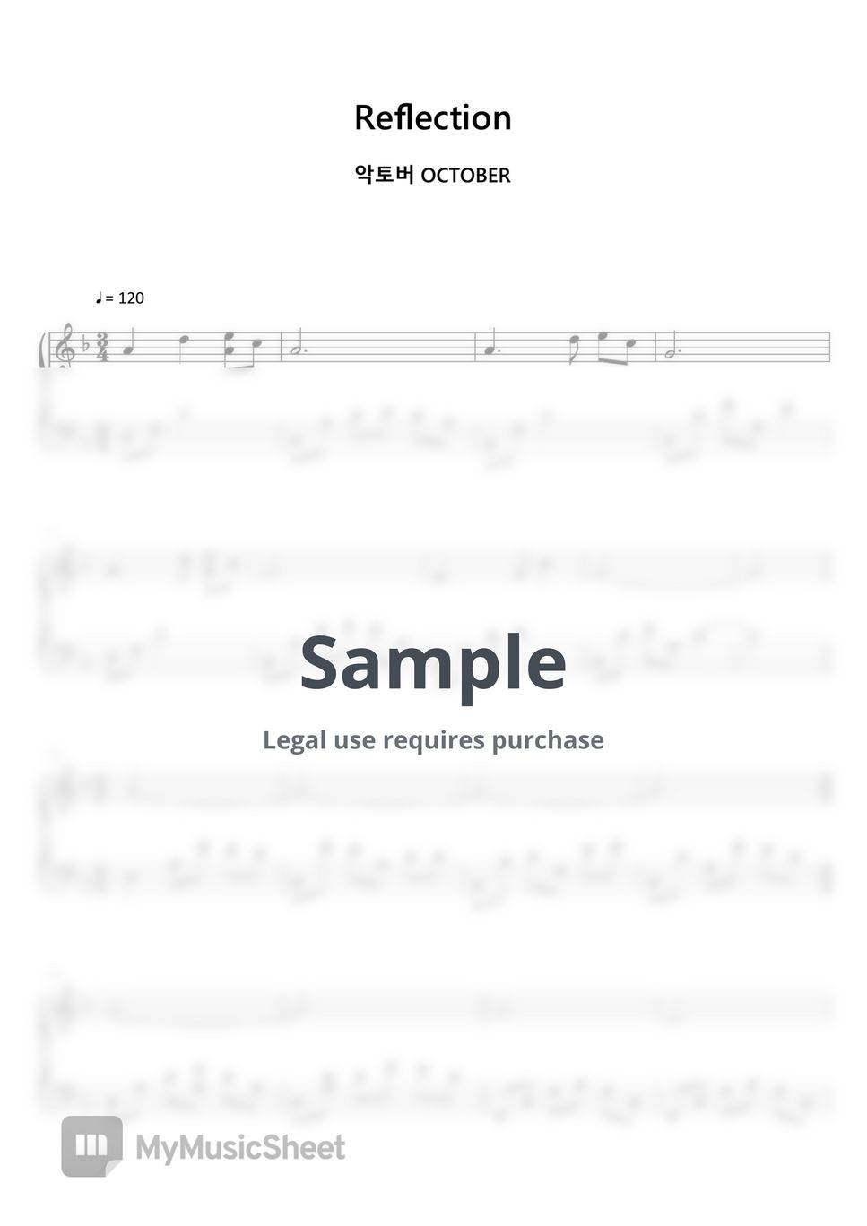  october reflection sheet music midi by sayu