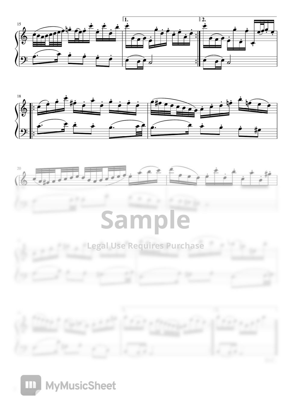 J.S.Bach - Polonaise Orchestra No.2 (Am) BWV1067 (pianosolo/beginner) by pfkaori