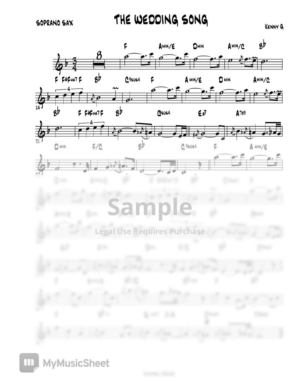 The Wedding Song – Kenny G (ALTO&PIANO) Sheet music for Saxophone alto  (Solo)