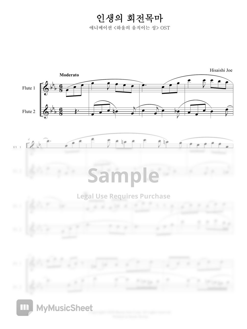 하울의 움직이는 성 OST - 인생의 회전목마(Flute Duet, 플루트 듀엣) (Flute Duet) by 바론아트