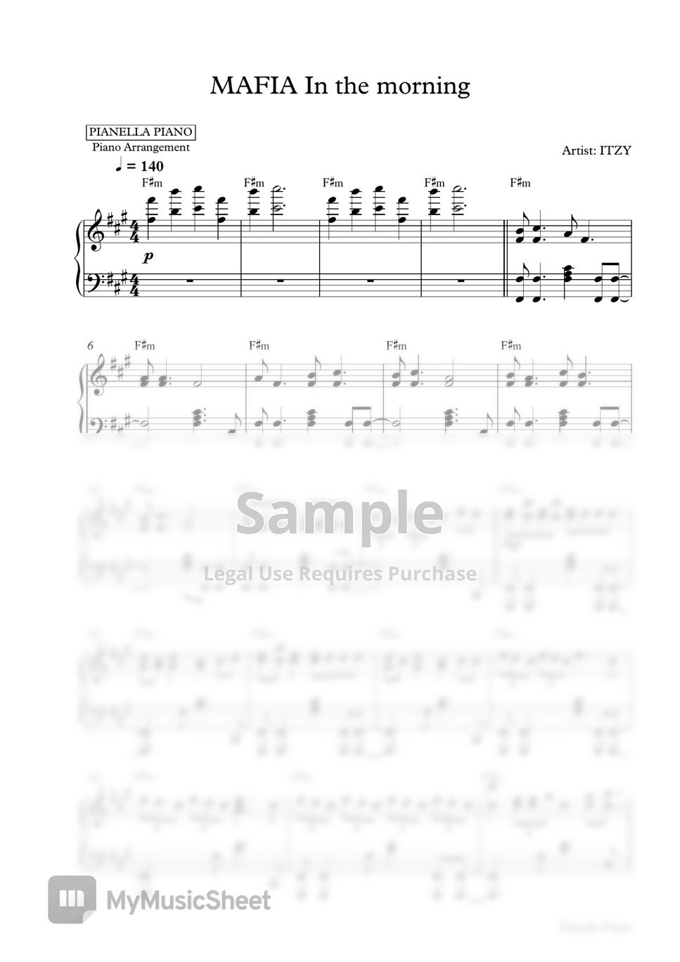 ITZY - MAFIA In the morning (Piano Sheet) by Pianella Piano