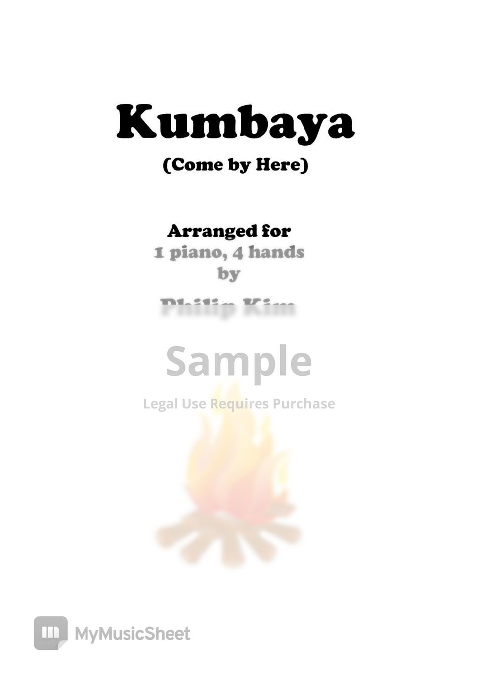 Traditional Kumbaya for 1 piano 4 hands 악보 by Philip Kim