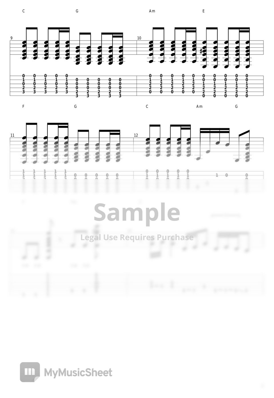Oasis Don’t Look Back In Anger Tab + 1staff by guitar cover with tab