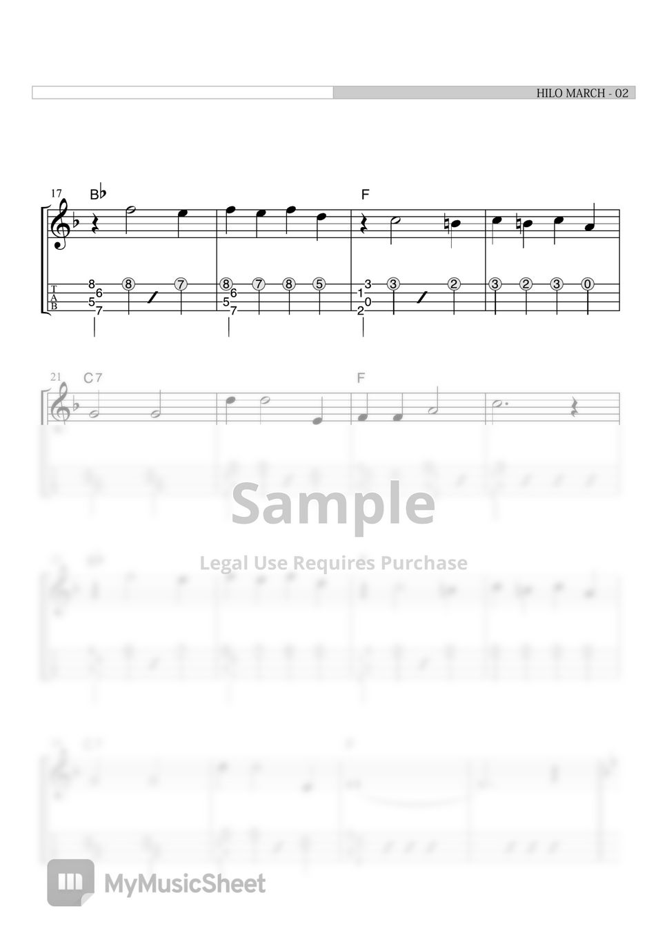 HILO MARCH (Yuji Igarashi Ukulele Solo) Sheets by Far East Island Record