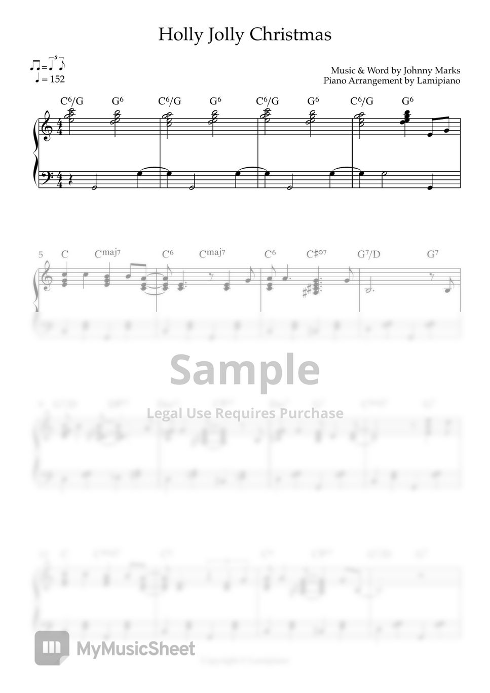Johnny Marks - Holly Jolly Christmas (Michael Buble / Christmas song/ carol/chords) by Lamipiano