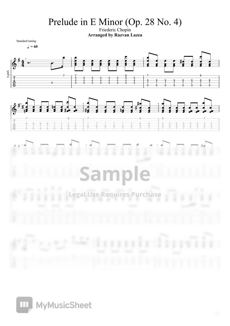 Chopin - Prelude in E Minor (Fingerstyle Guitar) by Razvan Lazea
