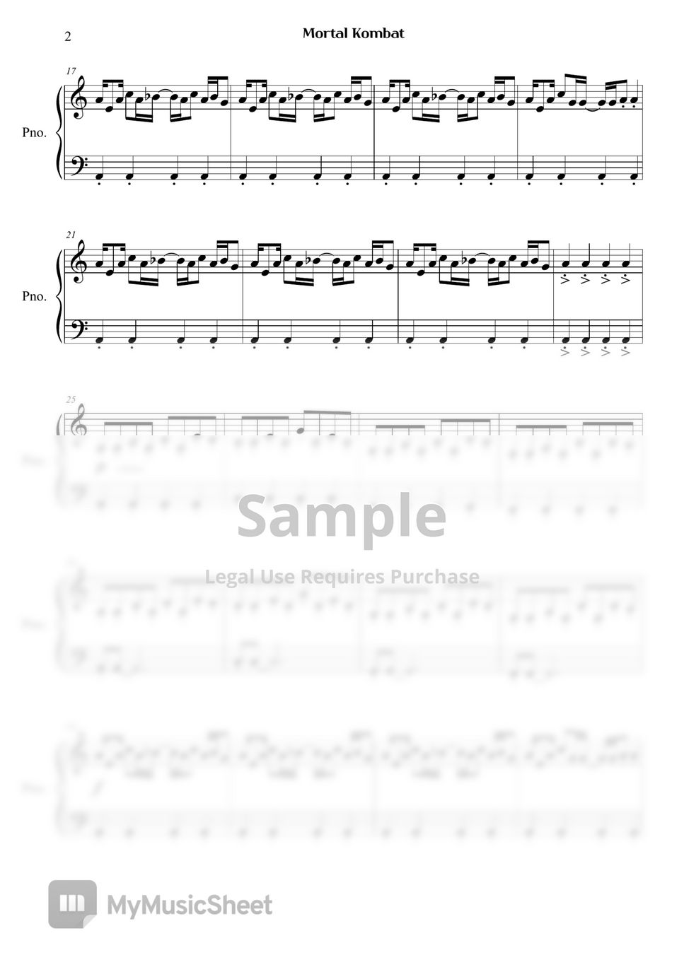 Mortal Kombat - The Immortals Sheets by Right Now Piano