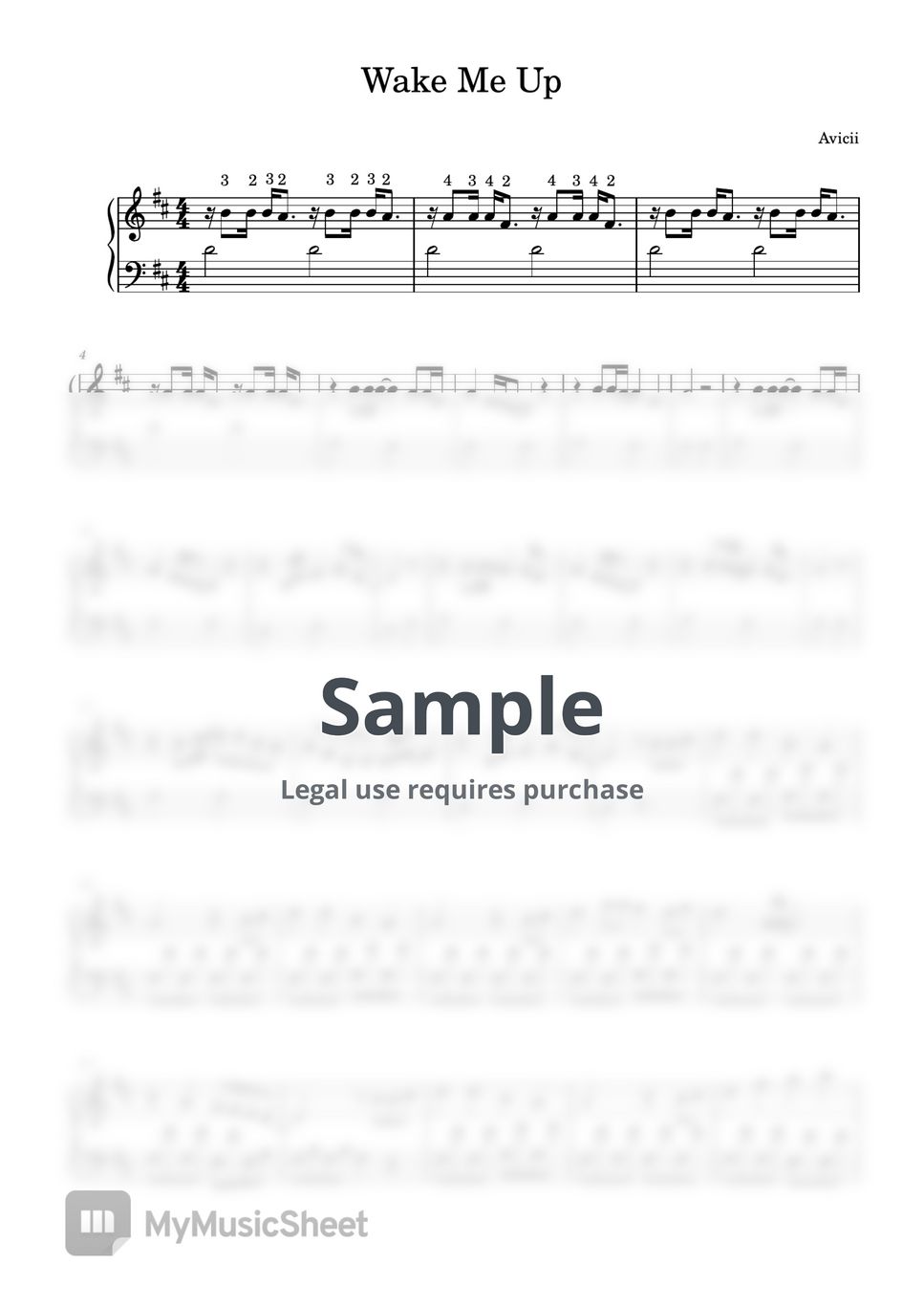 Avicii Wake Me Up Sheets By All In Piano