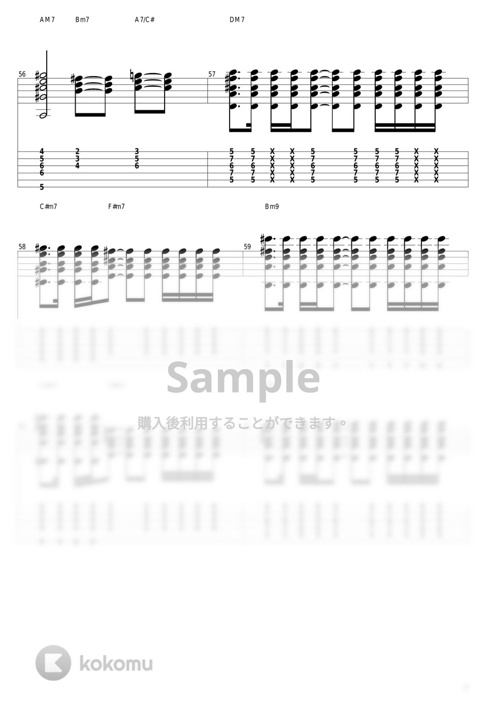 山下達郎 - Music Book Tab + 1staff by guitar cover with tab