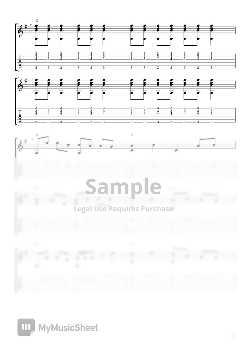 쉬운기타타브악보 オトノナルホウへ→ (소리가 나는 쪽으로→) / Goose House 楽譜 by Daniel K.