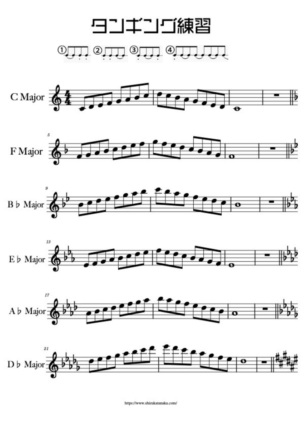 syzkah Sax Tonguing practice (Tonguing/scale/sax) Sheet
