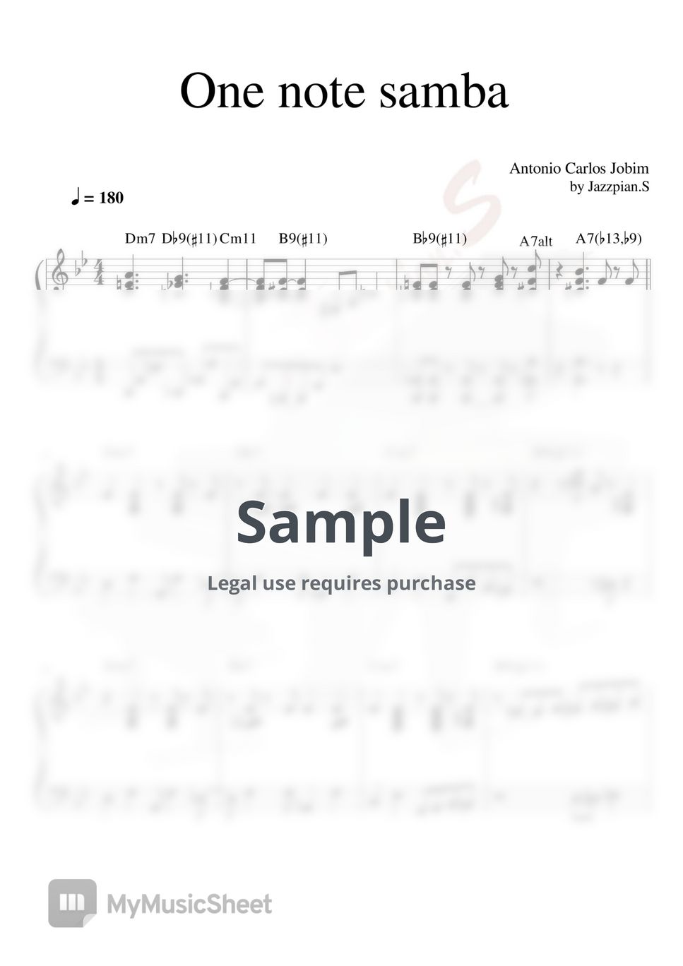 Antonio Carlos Jobim - One Note Samba (Brazilian Samba jazzpiano) by Jazzpian.S