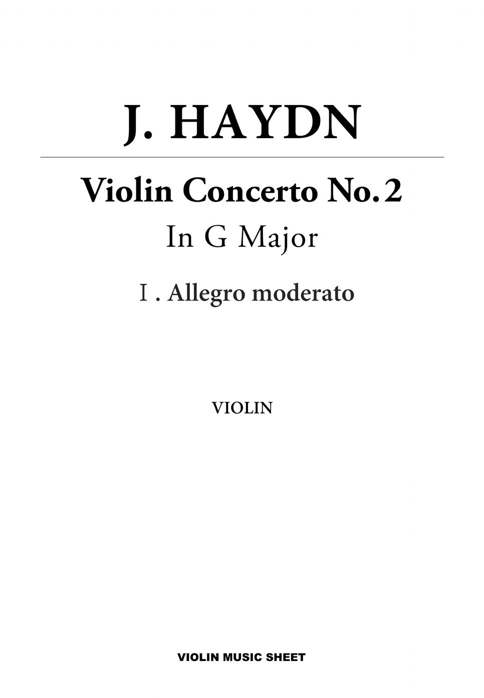 Haydn - 바이올린 협주곡 2번 1악장 (MR포함) Sheets by Lee