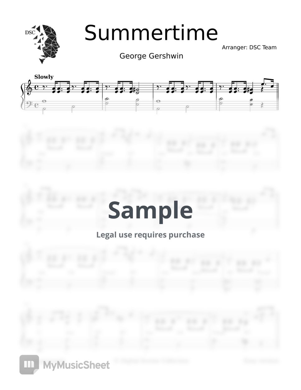 George Gershwin - Summertime by Digital Scores Collection