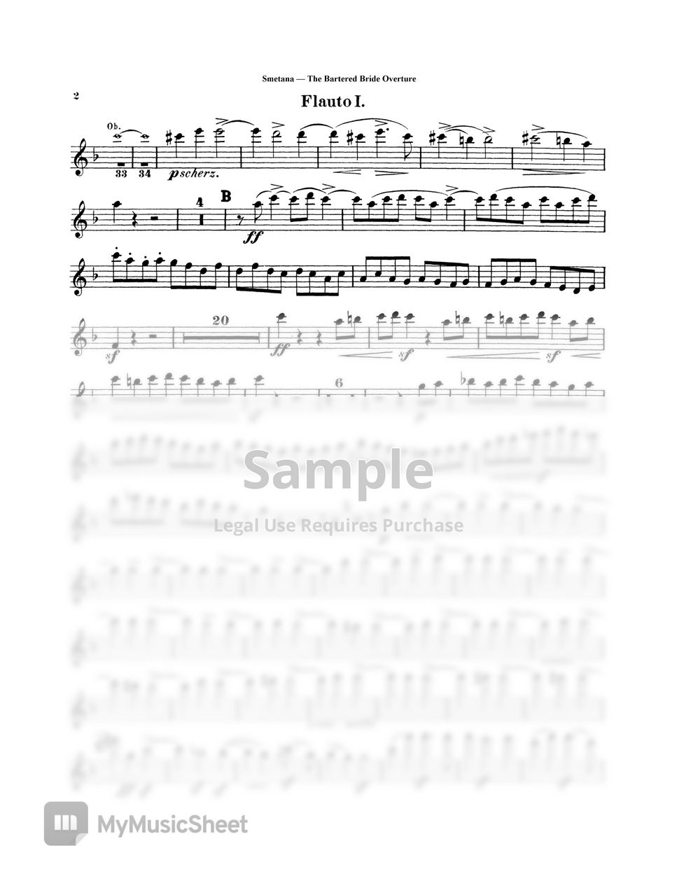 B. Smetana - The Bartered Bride Overture Sheets By Original Sheet