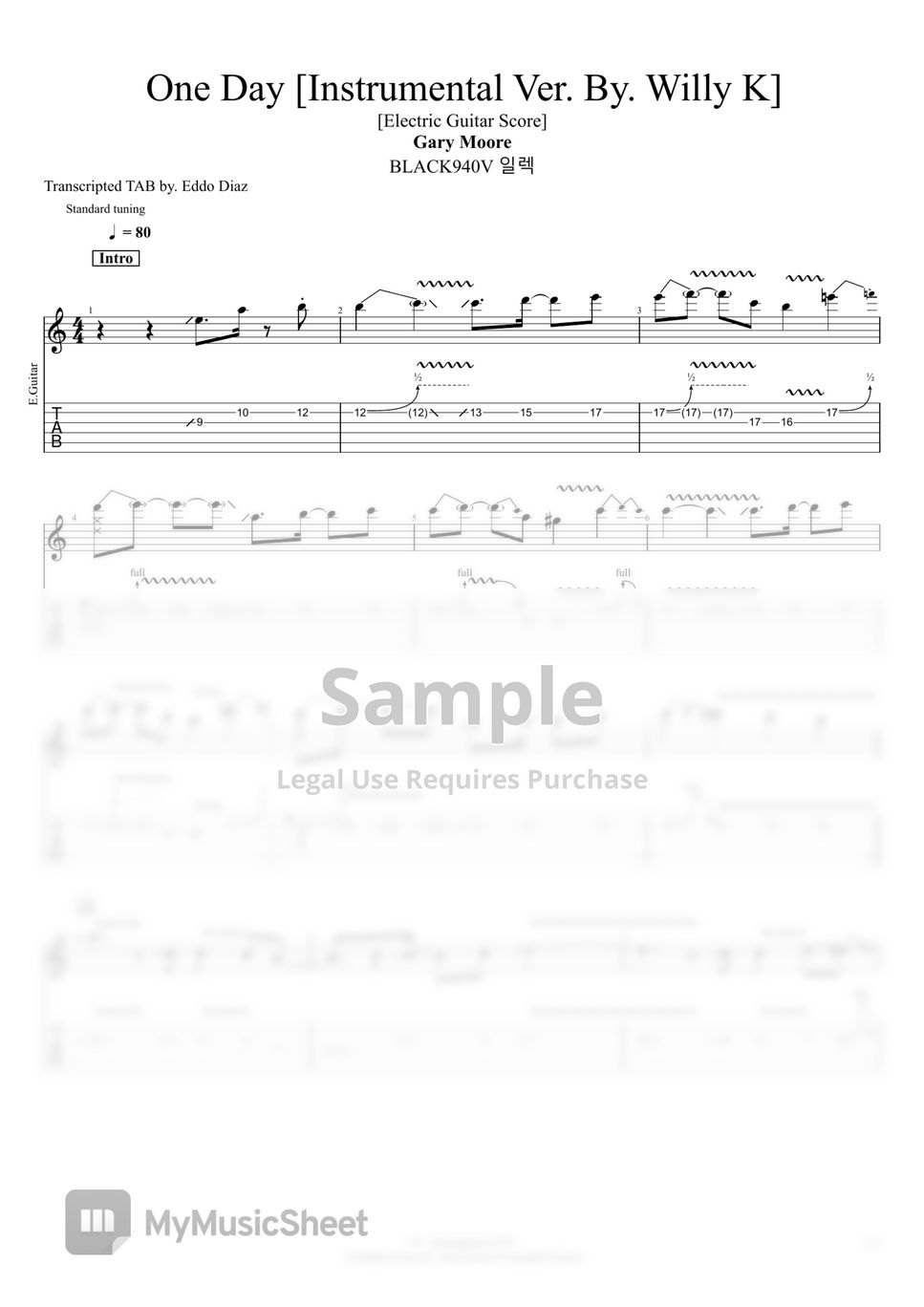 素晴らしい品質 Gary Lee Taylor TaeHyun by Sheets (일렉기타) Day One - Moore アート・デザイン・音楽