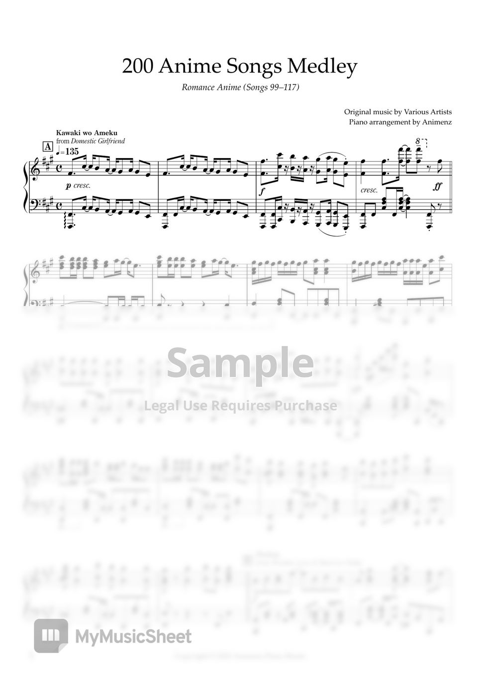 Various Artists - Romance Anime - 200 Anime Songs Medley by Animenz (Songs 99-117) by Animenz