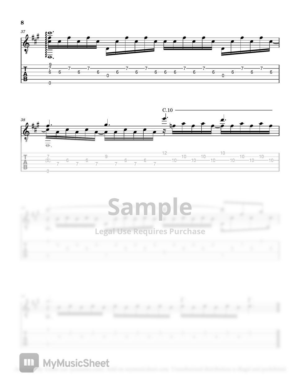 JVKE - Golden Hour - Guitar Solo (Staff+Tab) by Yenne Lee