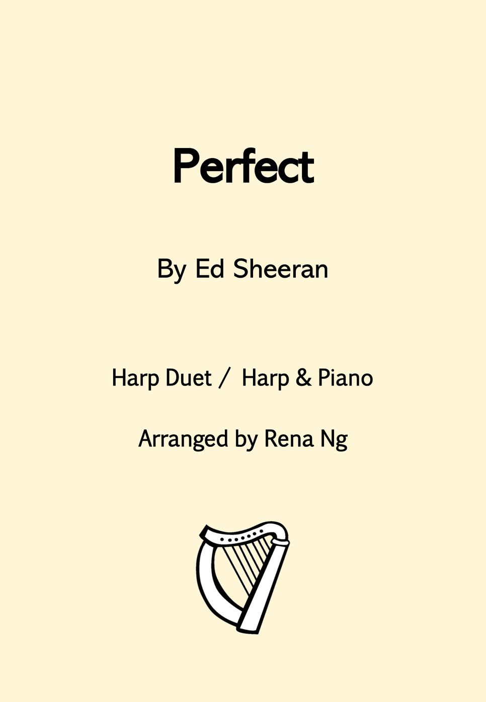 Ed Sheeran - Perfect (Harp Duet / Harp & Piano) - Intermediate by Harp With Me