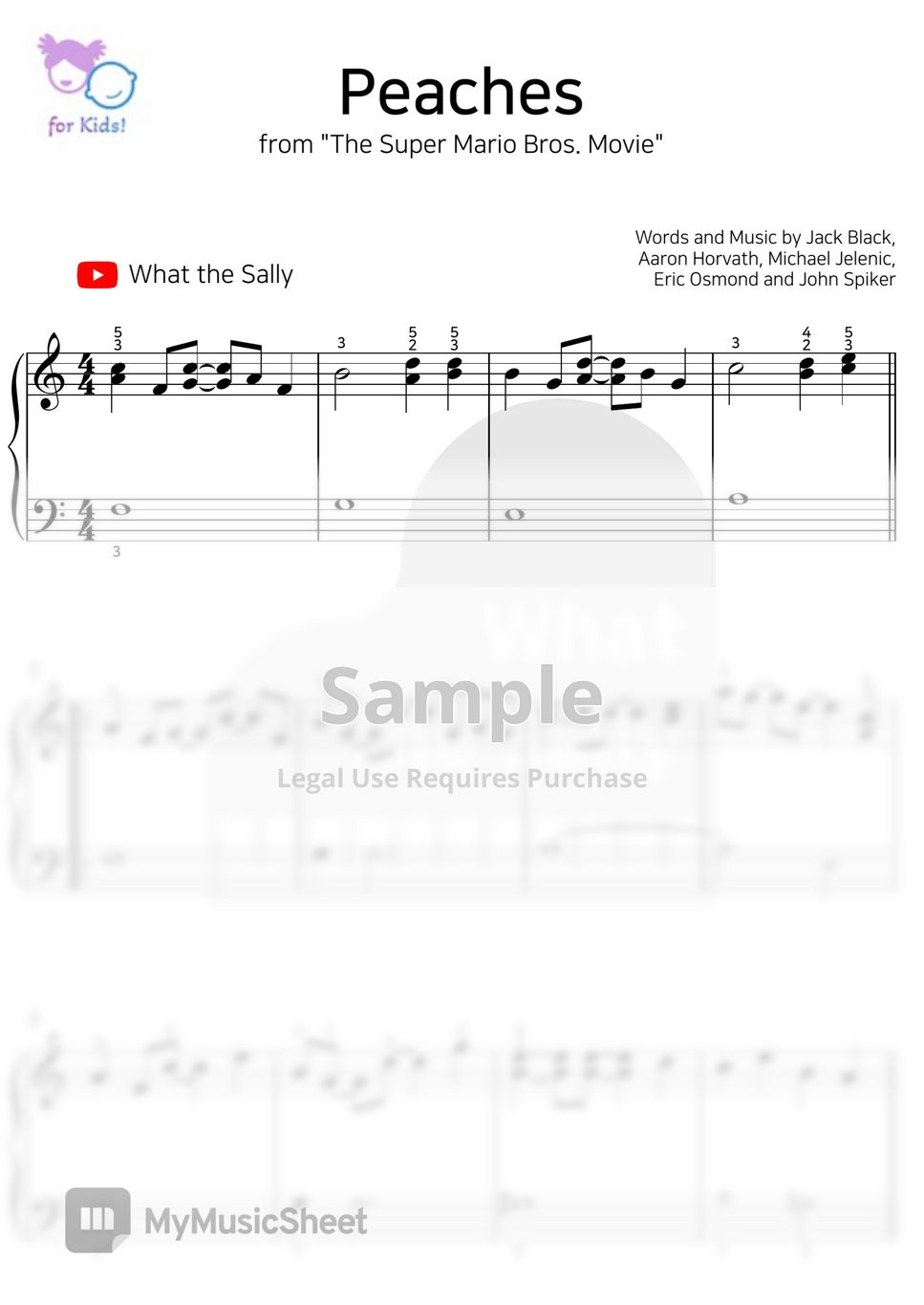 The Super Mario Bros. Movie OST - Peaches (Easy Version) Sheets by