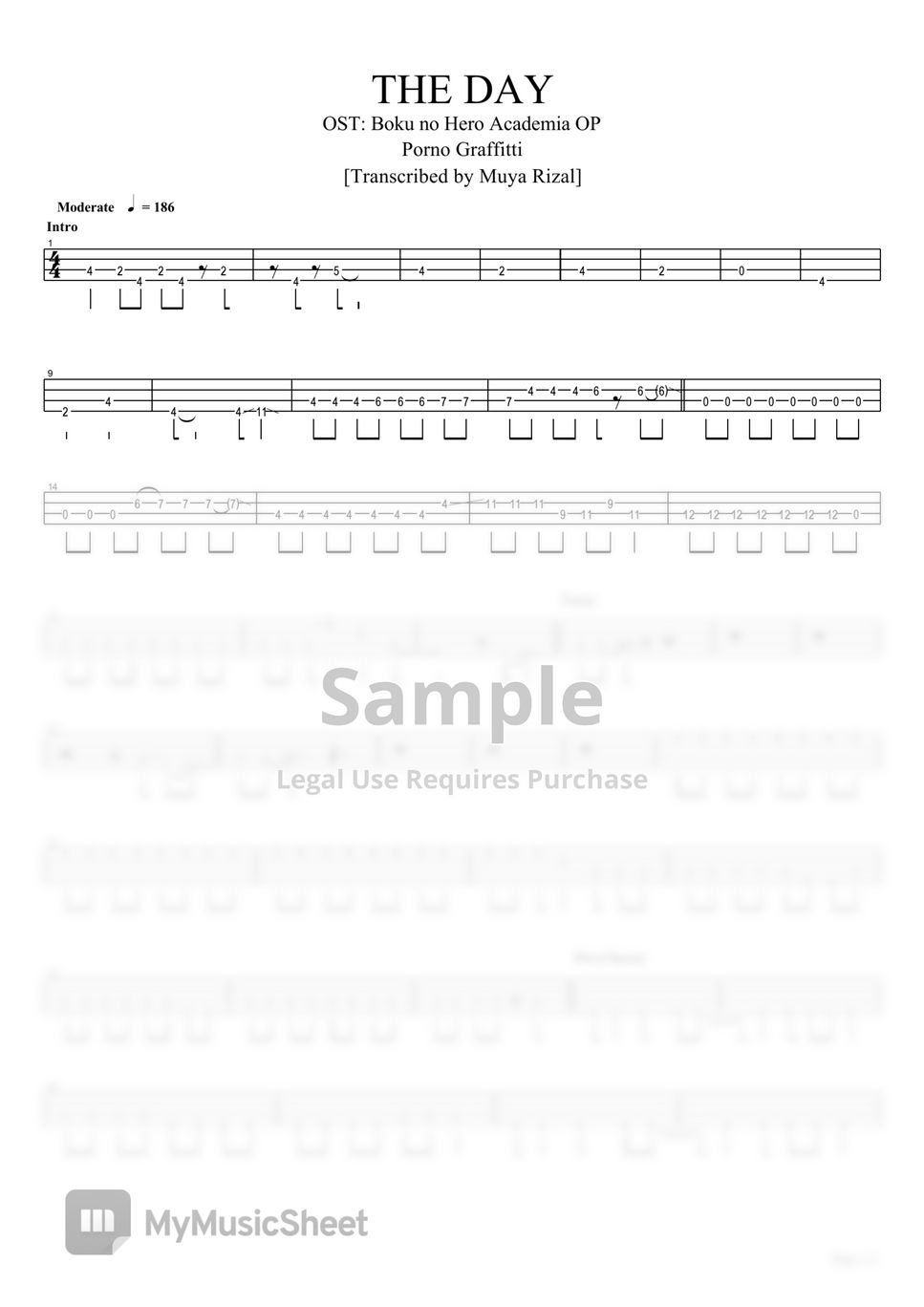 My hero bass tab