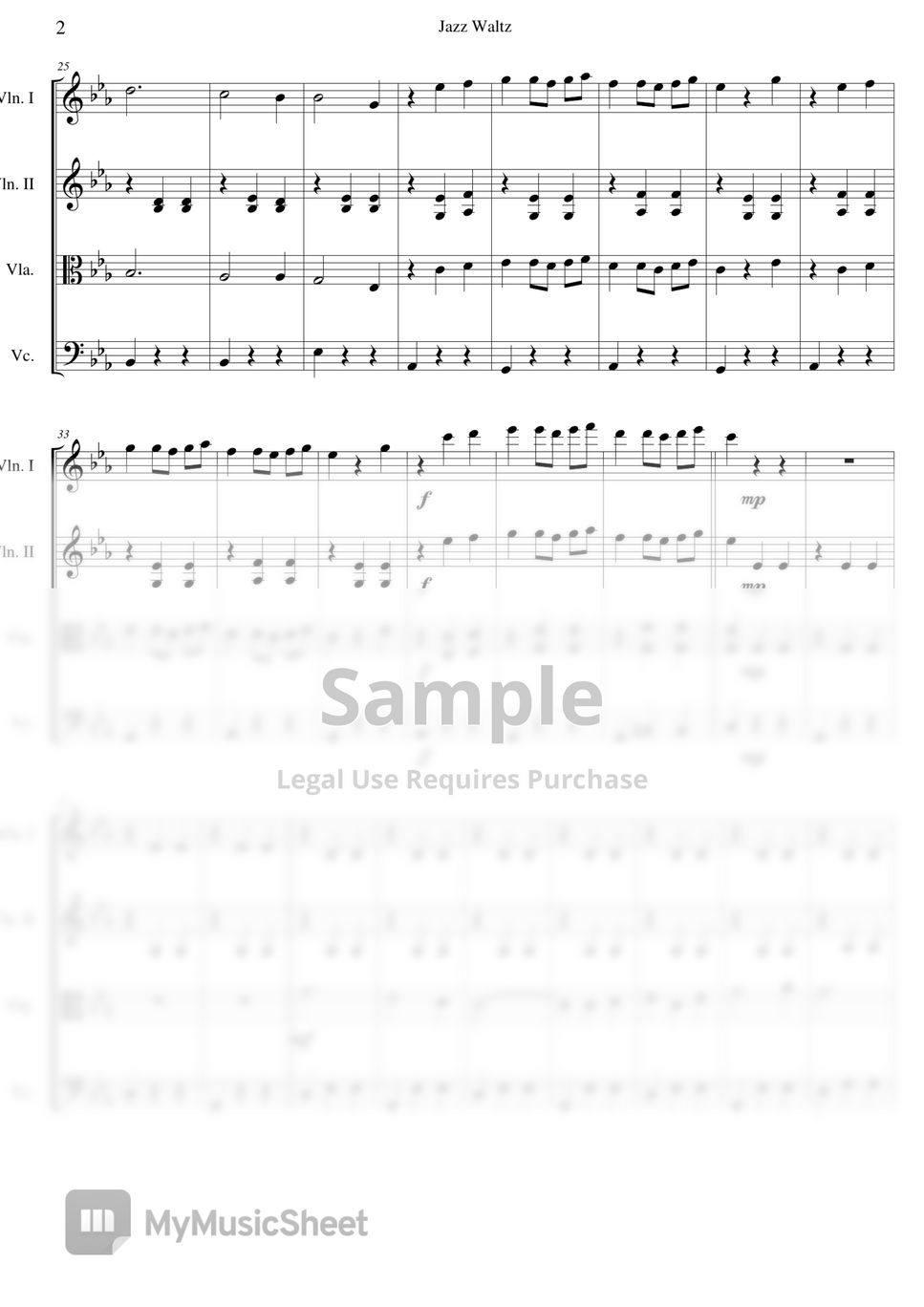 D. Shostakovich Jazz Waltz For String Quartet Sheets by Daniolin