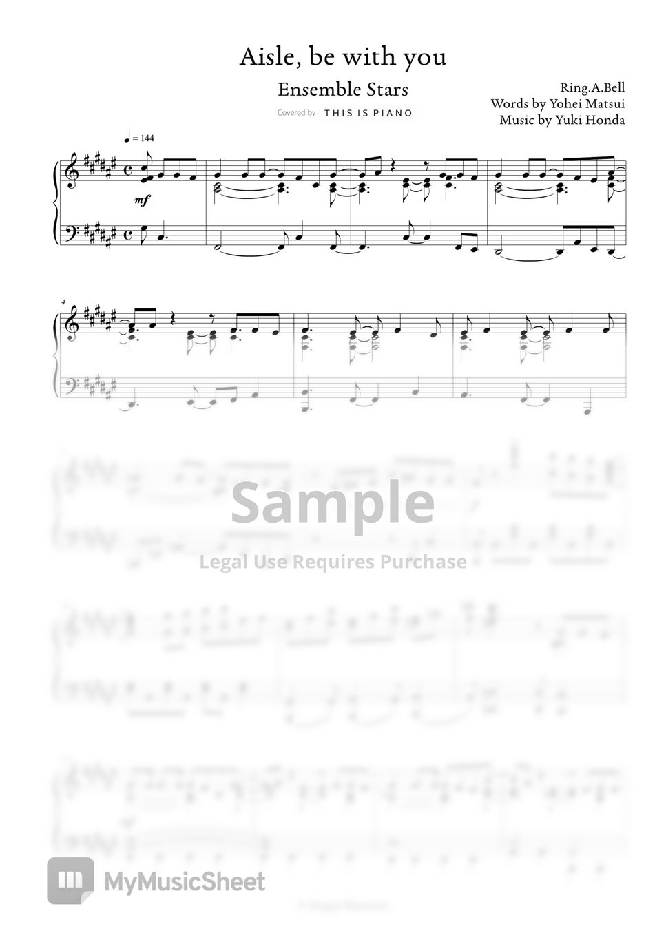 あんさんぶるスターズ! (Ensemble Stars!) Aisle, be with you Sheets by THIS IS PIANO