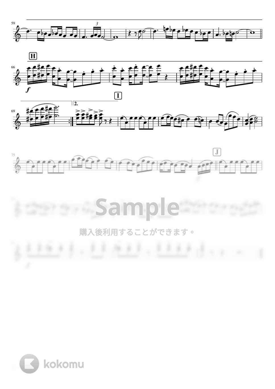 おジャ魔女どれみ - おジャ魔女カーニバル!! (吹奏楽少人数アルトサックス１,２) by orinpia music
