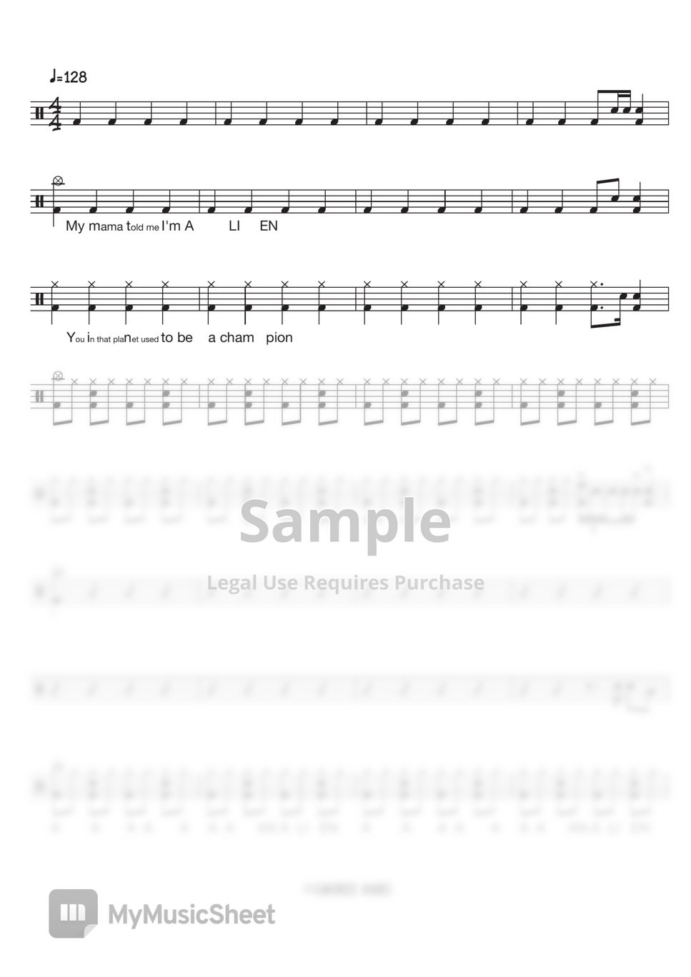 이수현 - ALIEN Sheets by Gwon's DrumLesson