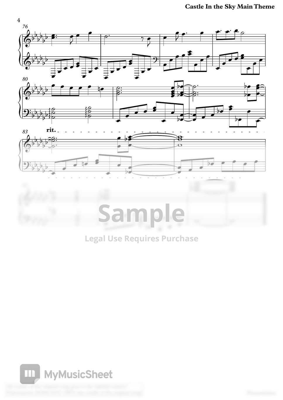 Joe Hisaishi - Castle in the Sky Main Theme by Pianominion