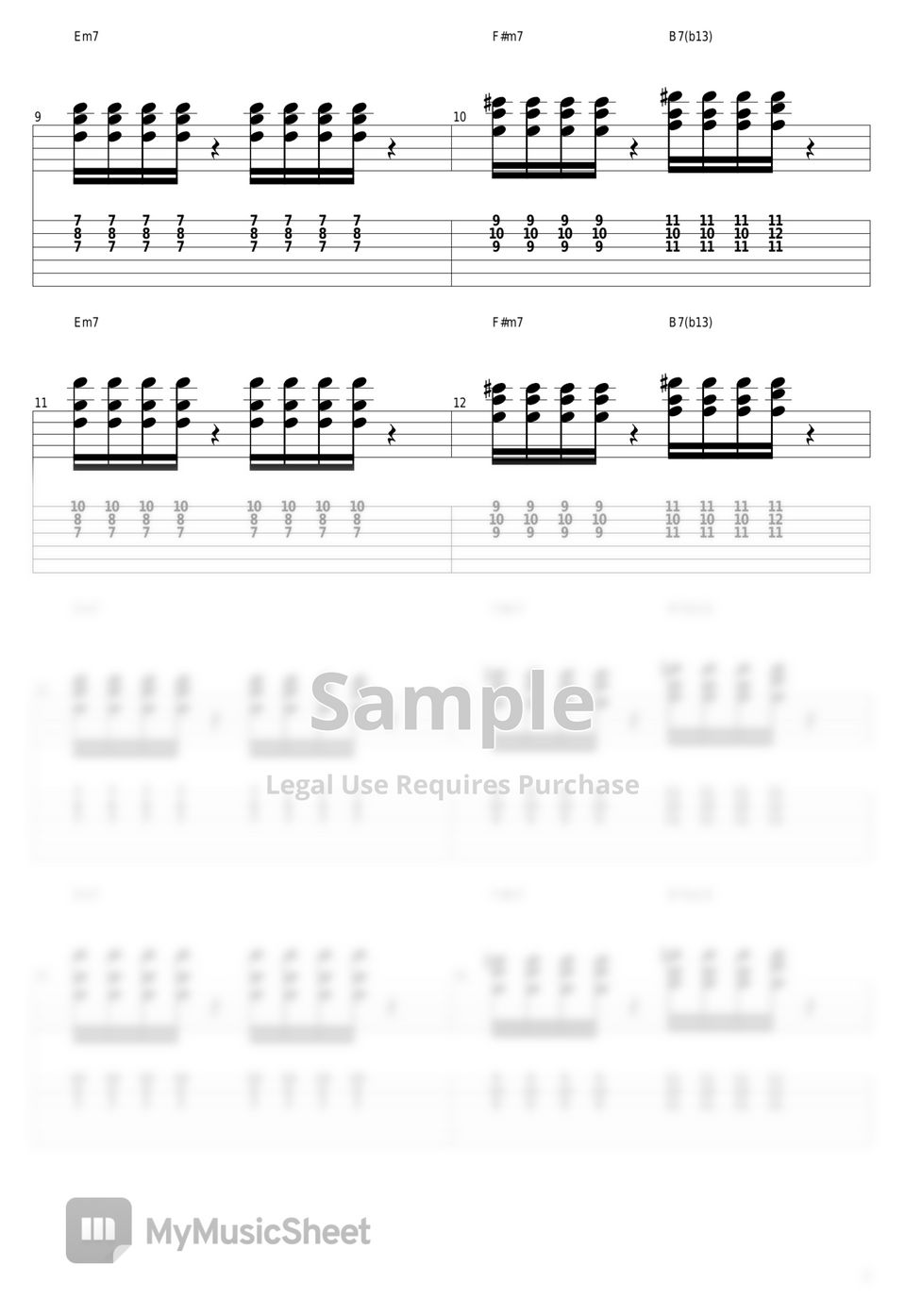 Jamiroquai Cosmic Girl Tab + 1staff by guitar cover with tab