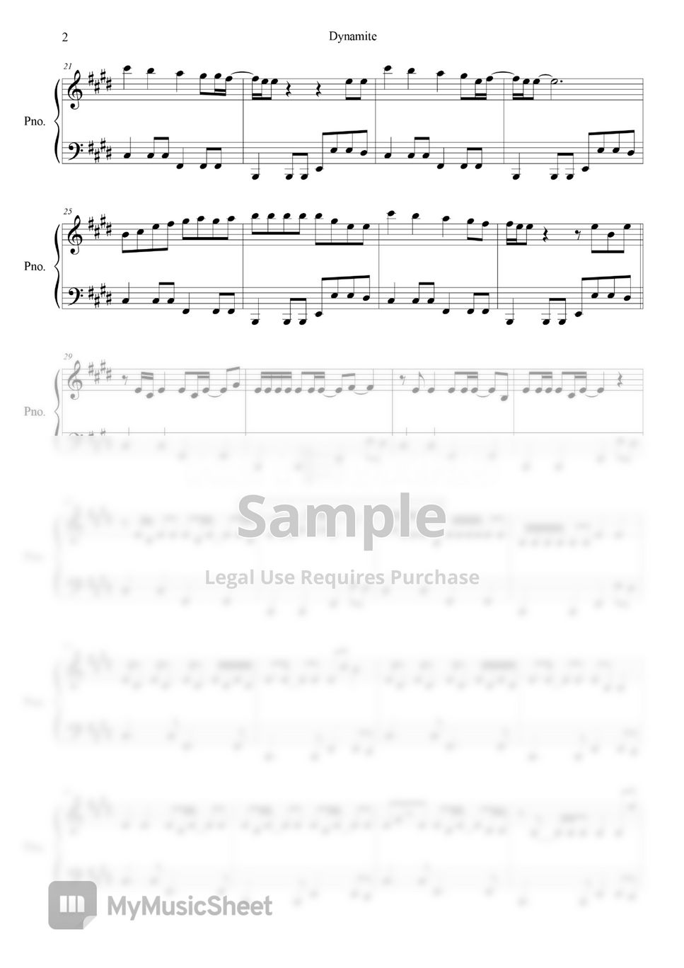 BTS (방탄 소년단) Dynamite Sheets by Keyboard Entertainment