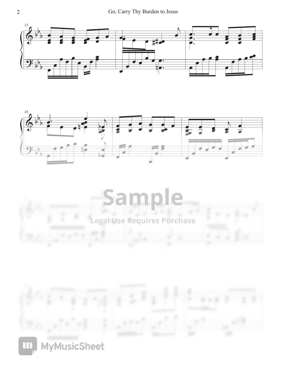 Go, Carry Thy Burden to Jesus (너 예수께 조용히 나가) Piano Hymn Arrangement