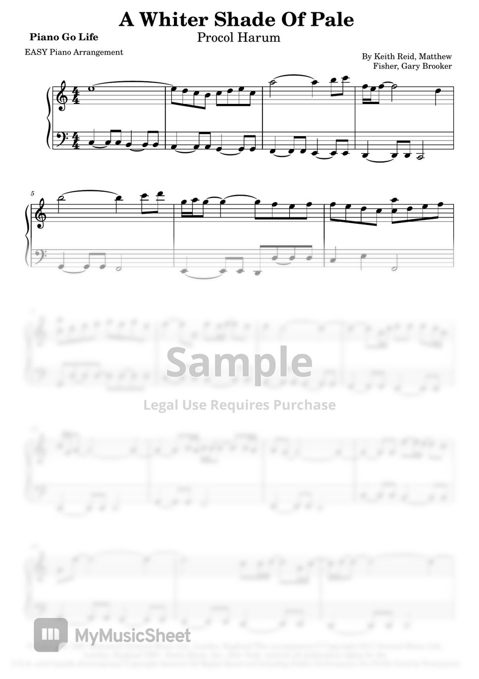 Procol harum a whiter shade of pale by piano go life