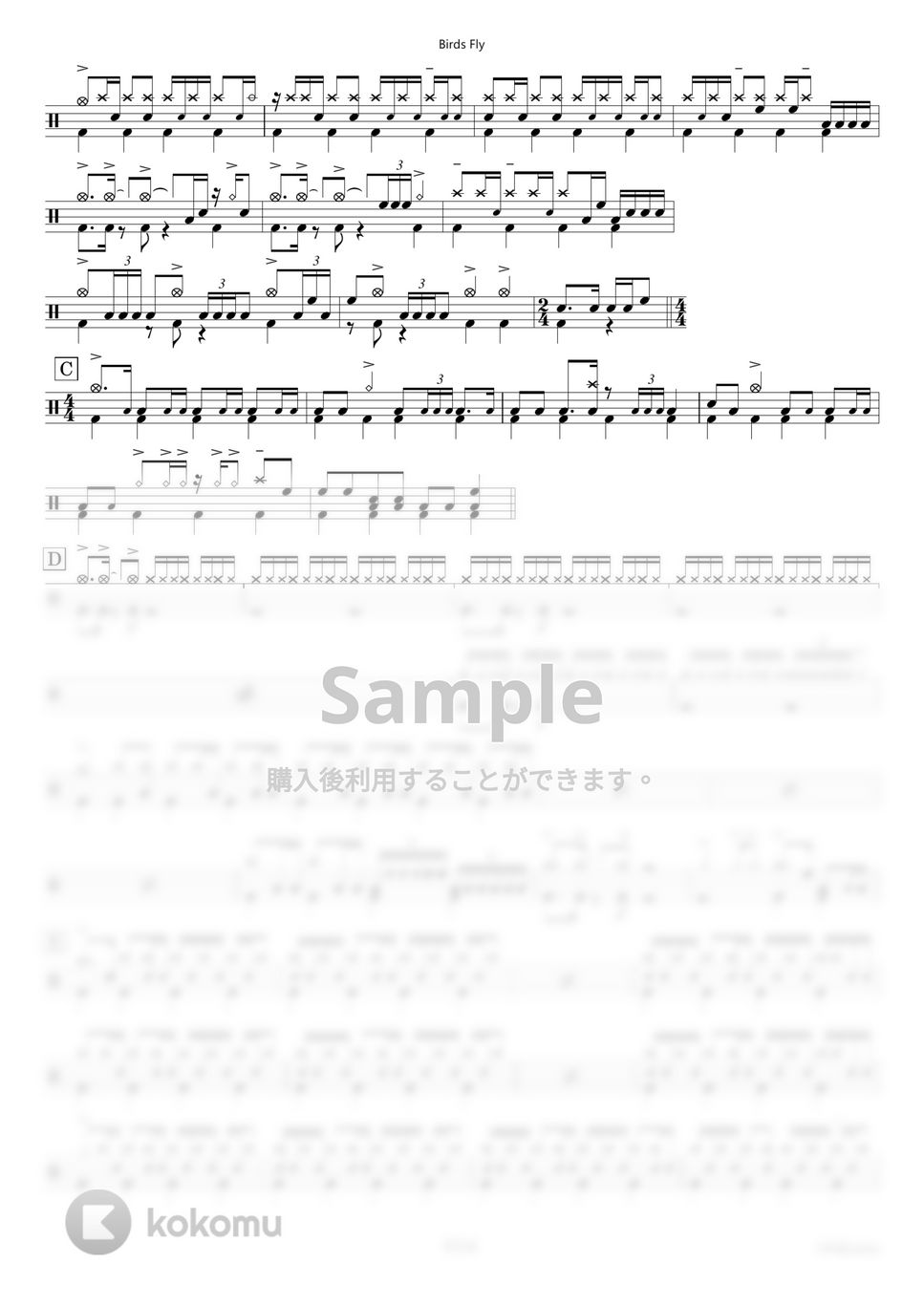 H ZETTRIO - Birds Fly 【ドラム楽譜〔完コピ〕】.pdf by HYdrums