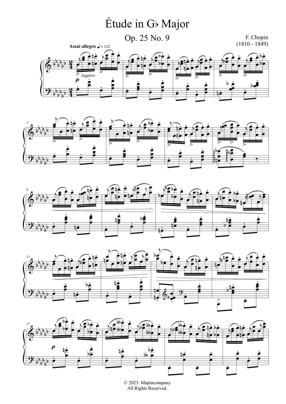 F chopin chopin etude op 25 no 9 sheet music for free sheets by