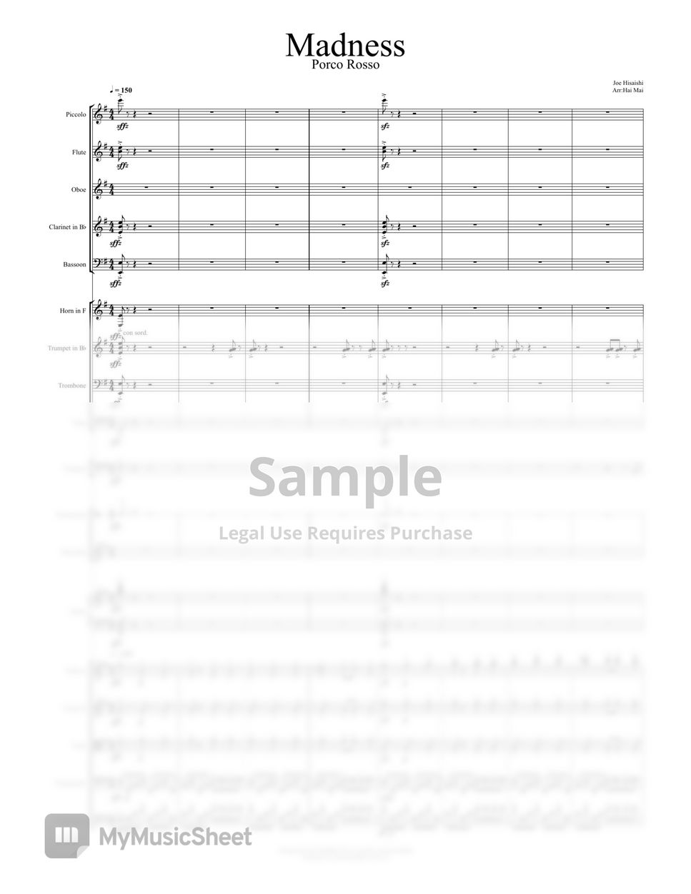 Joe Hisaishi - Madness (Porco Rosso) for Orchestra - Score by Hai Mai