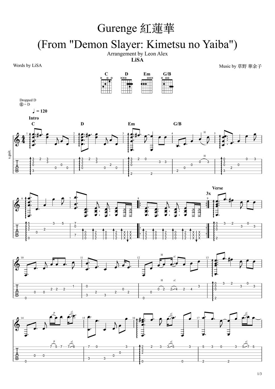 Hilcrhyme - Yoridokoro (Peter Grill to Kenja no Jikan) (Guitar) Sheets by  Leon Alex