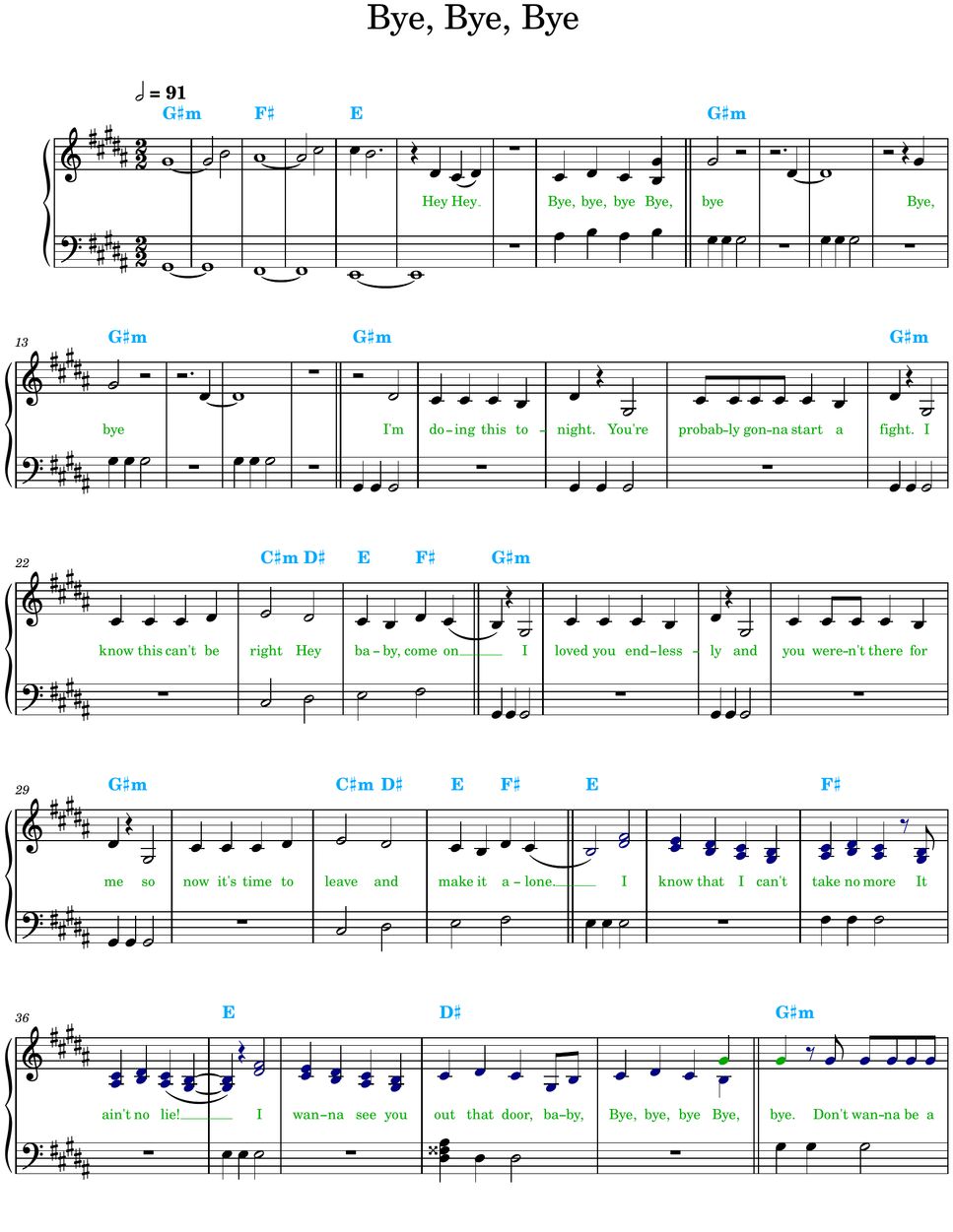 *NSYNC Bye Bye Bye from Deadpool & Wolverine (With lyrics and chords