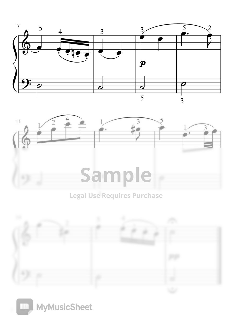 L.v.Beethoven - Piano Sonata No. 8 2nd Movement (Cdur・Pianosolo beginner) by pfkaori