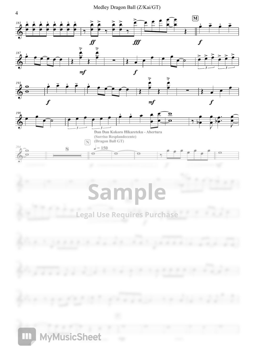 dragon ball gt (abertura) Sheet music for Trombone (Solo