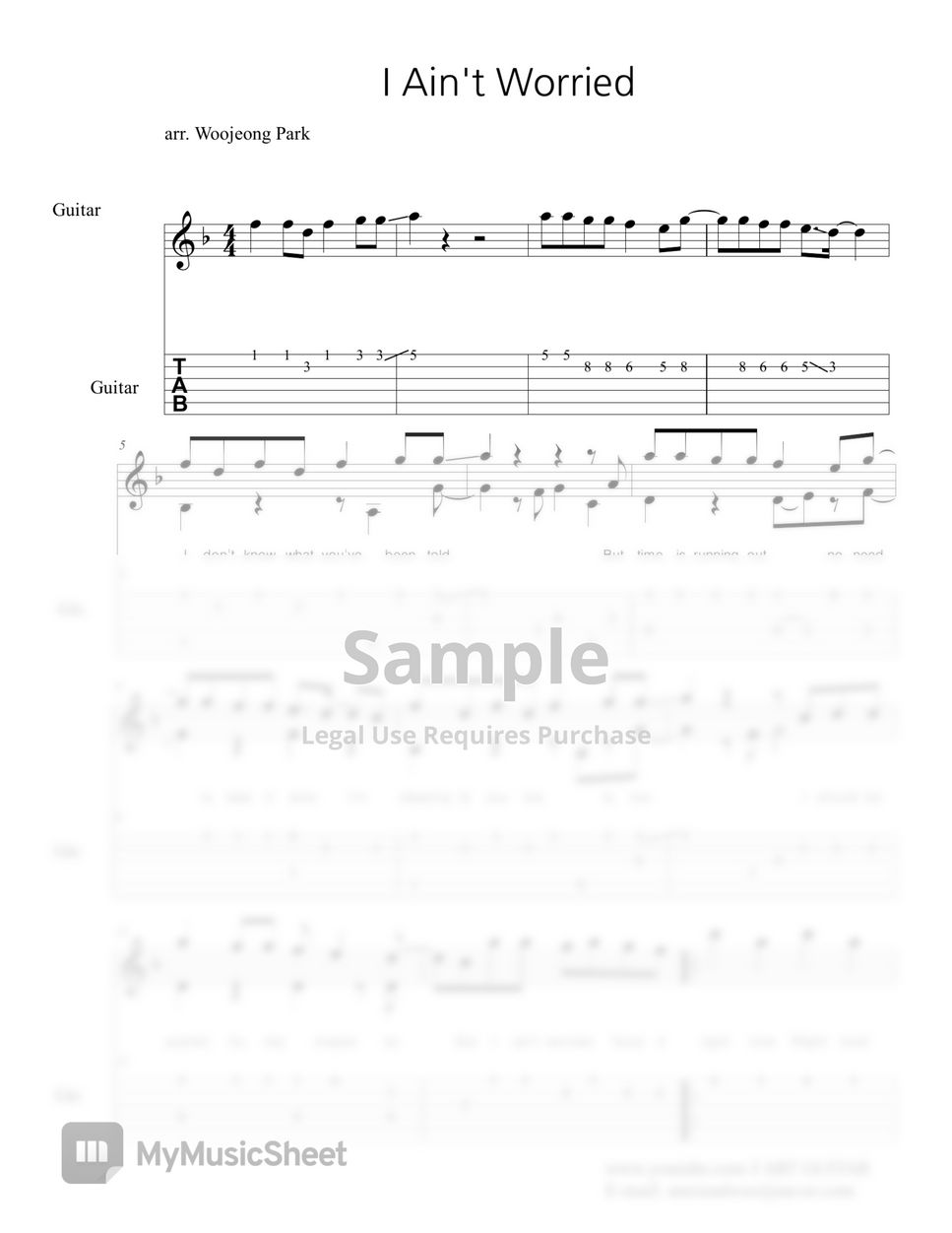 onerepublic-i-ain-t-worried-sheets-by