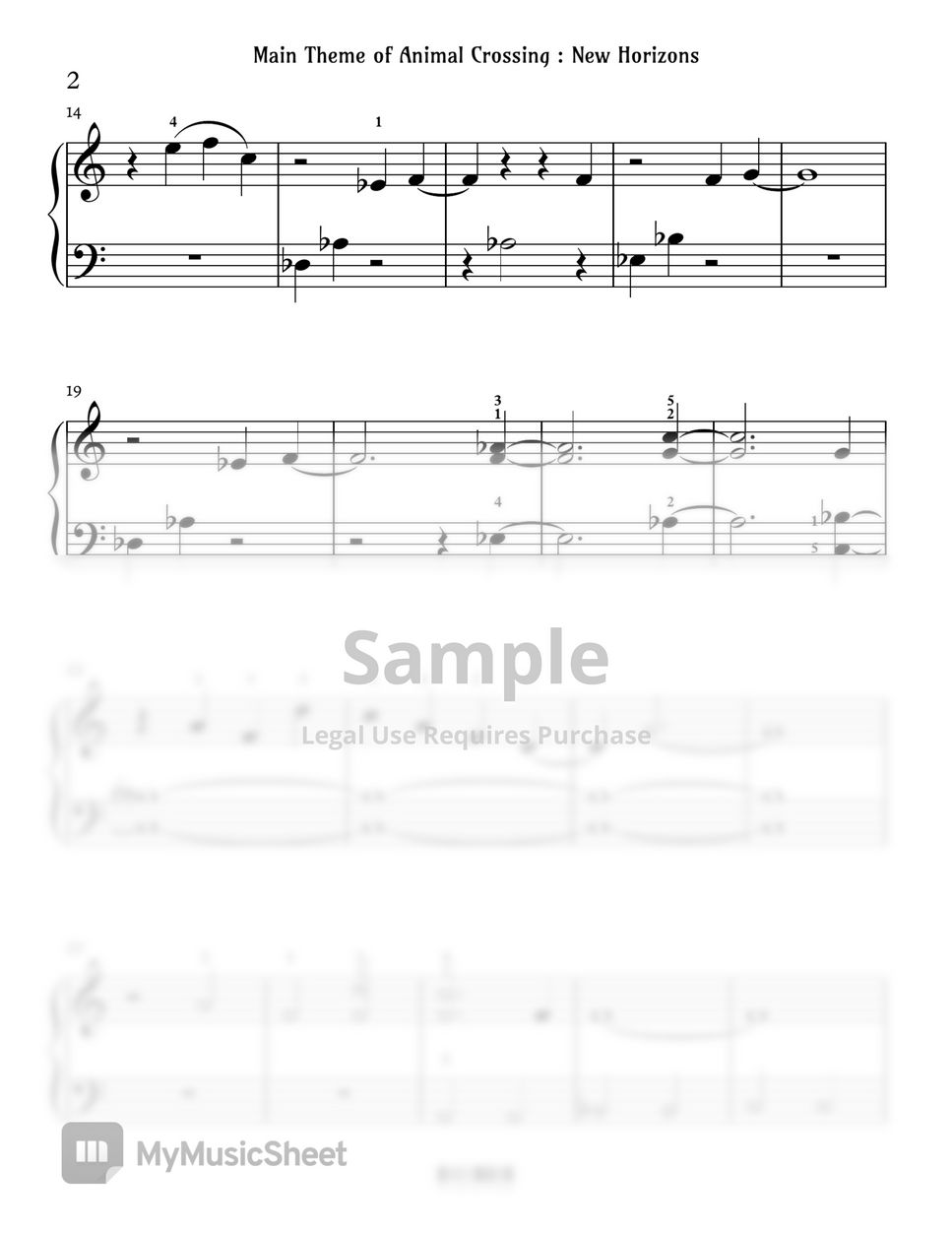 Animal Crossing New Horizons [Easy] Main Theme Piano Arrangement with No key signature