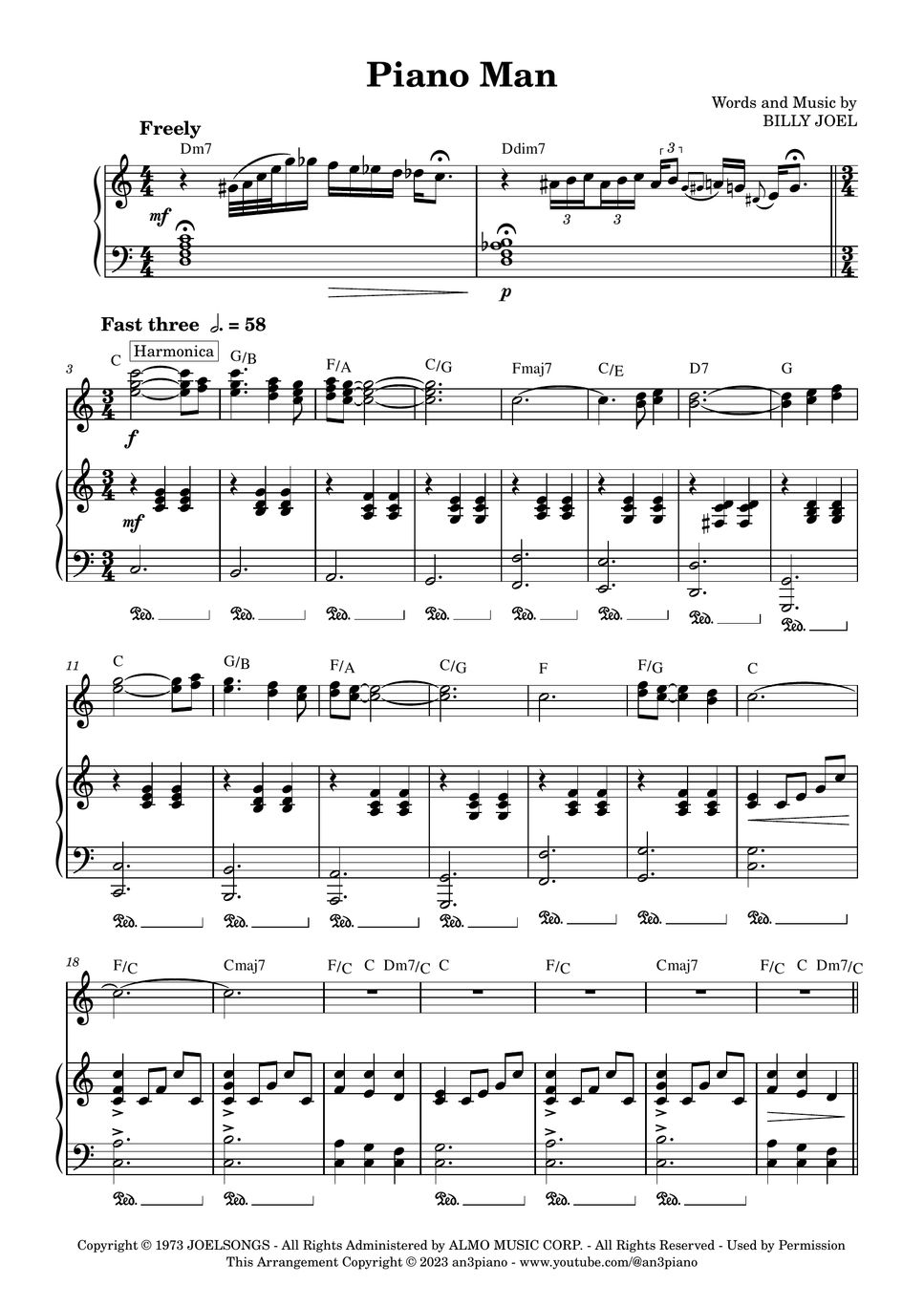 Piano Man For Piano