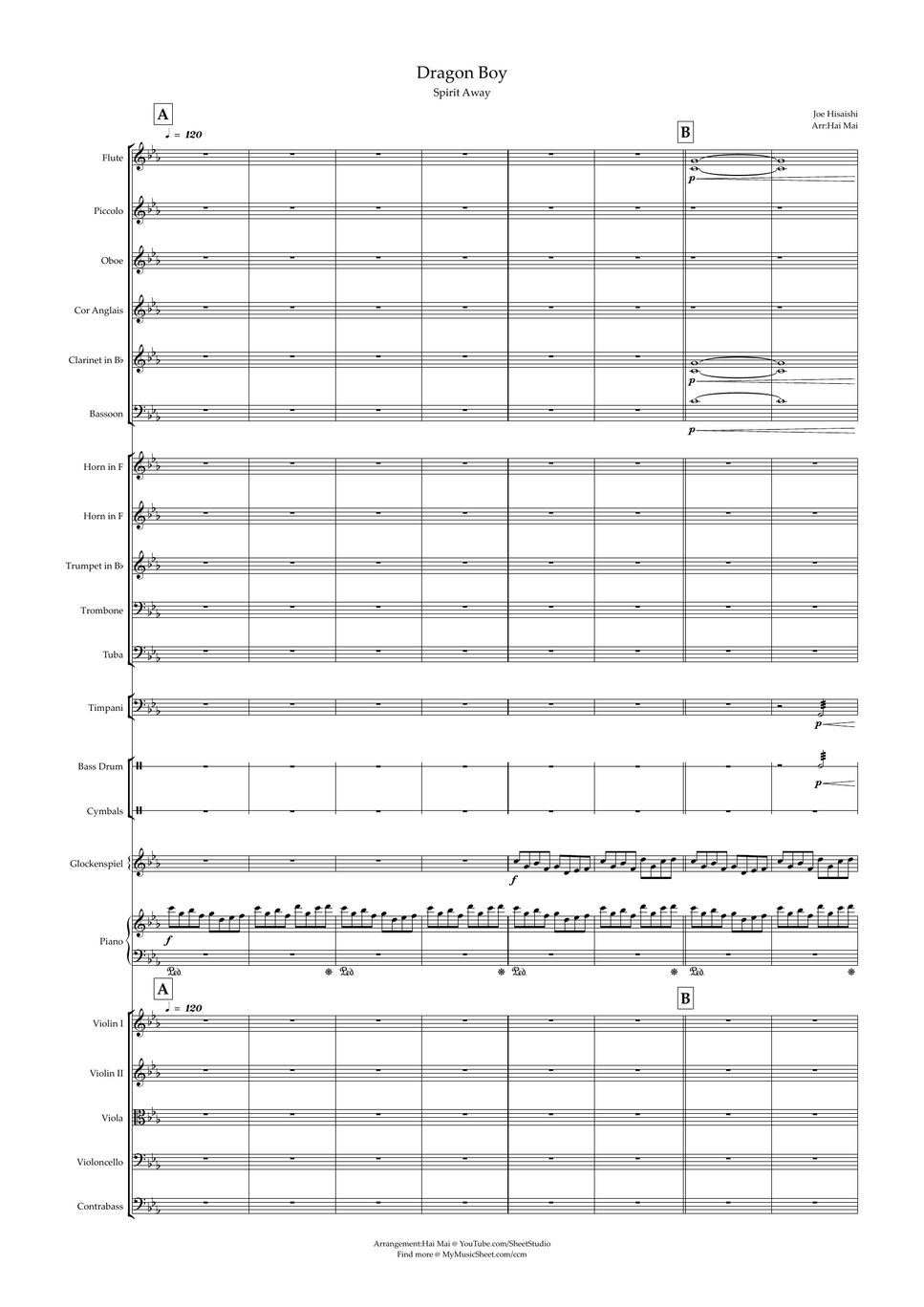 Joe Hisaishi The Dragon Boy(Spirited Away) for Orchestra Score