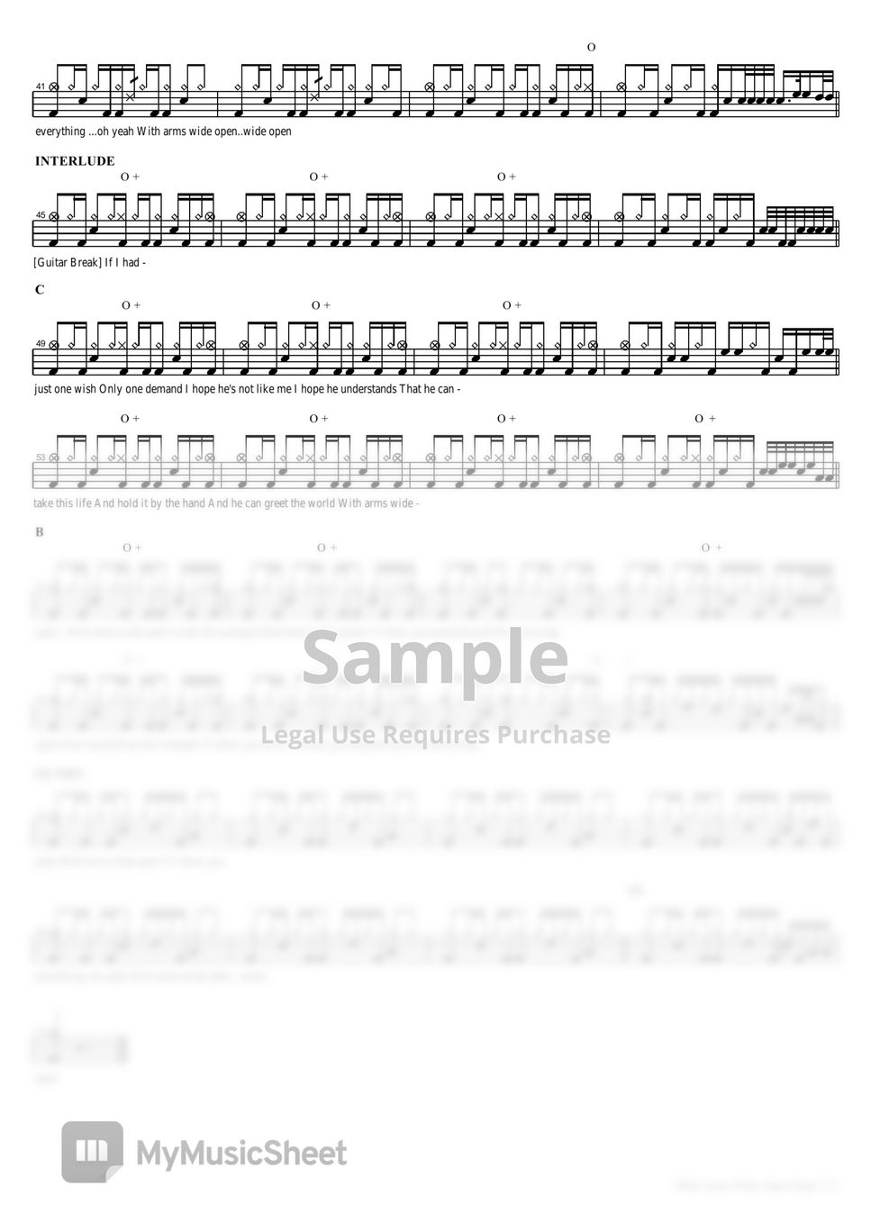 Creed with arms wide open sheets by copydrum