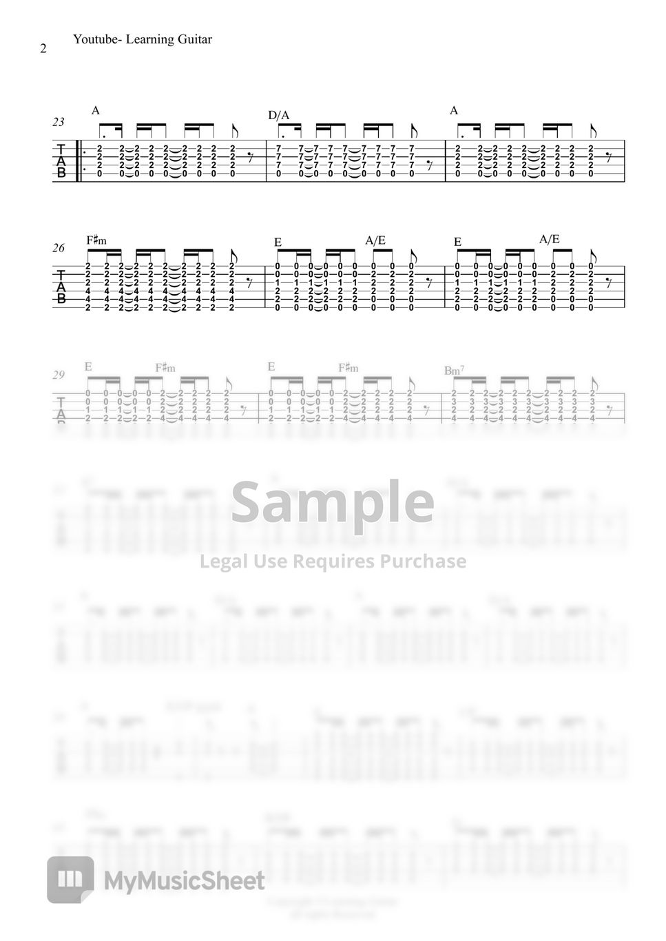 ABBA - Dancing Queen (Rhythm TAB) by Learning Guitar